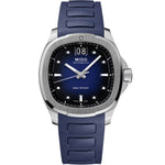 Mido Multifort TV Big Date M049.526.17.041.00 analog herrklocka med blå urtavla och armband i gummi