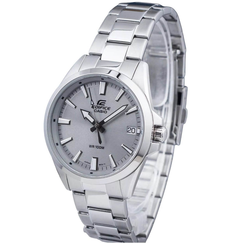 Casio Edifice EFV-100D-8AVUEF analog herrklocka med silver urtavla och armband i rostfritt stål