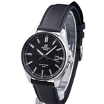 Casio Edifice EFV-150L-1AVUEF analog herrklocka med svart urtavla och armband i läder