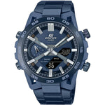Casio Edifice ECB-2000CB-2AEF ana-digi herrklocka med blå urtavla och armband i rostfritt stål