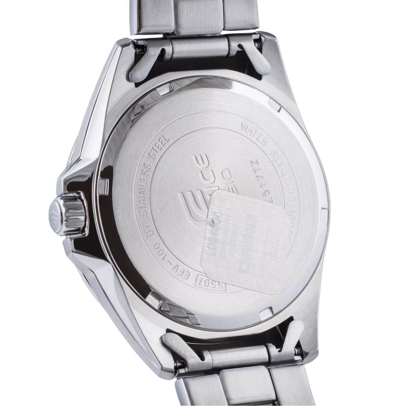 Casio Edifice EFV-100D-2BVUEF analog herrklocka med blå urtavla och armband i rostfritt stål