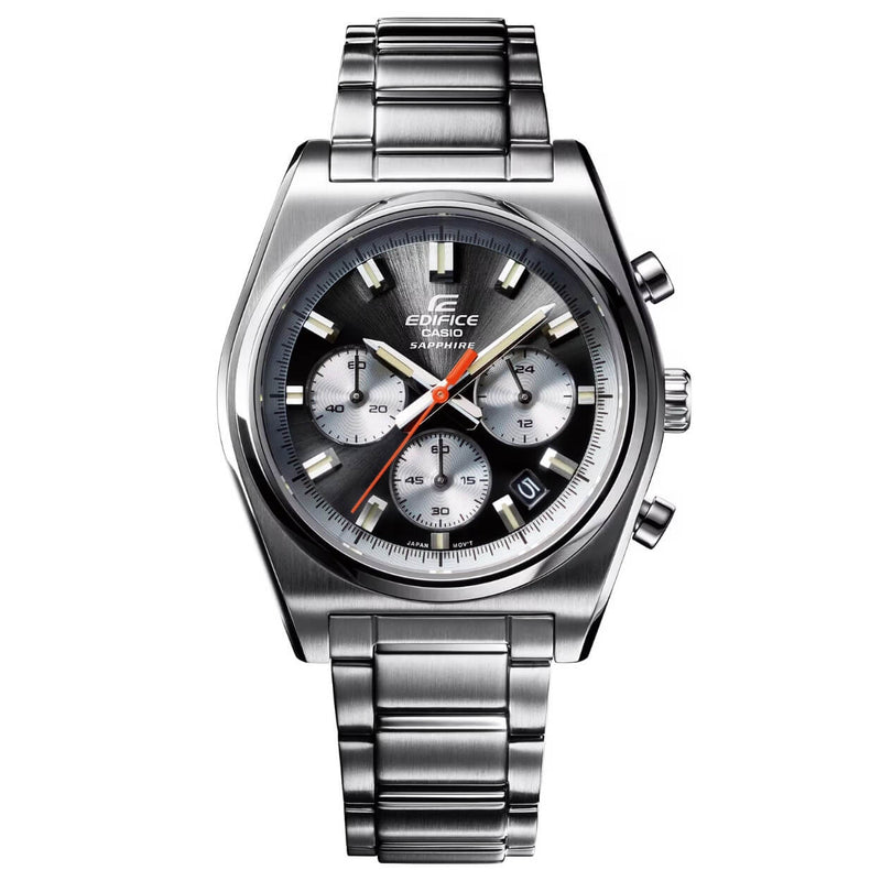 Casio Edifice Chronograph EFB-730D-1AVUEF analog herrklocka med svart urtavla och armband i rostfritt stål