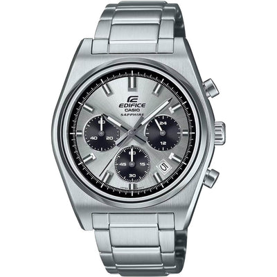 Casio Edifice Chronograph EFB-730D-7AVUEF analog herrklocka med silver urtavla och armband i rostfritt stål