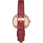 Emporio Armani AR11357 analog damklocka med vit urtavla och armband i läder