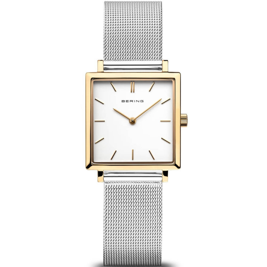 Bering Classic 18226-010 analog damklocka med vit urtavla och armband i rostfritt stål