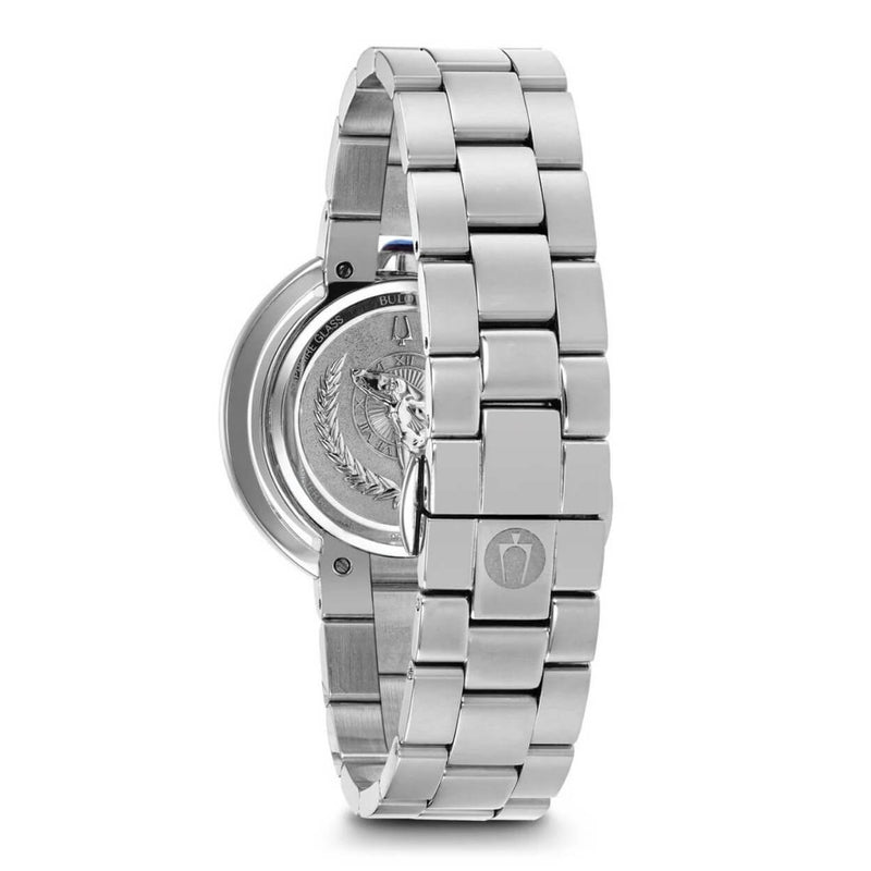 Bulova Rubaiyat 96P184 analog damklocka med silver urtavla och armband i rostfritt stål
