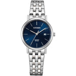 Citizen Sport Quarz EU6090-54L analog damklocka med blå urtavla och armband i rostfritt stål