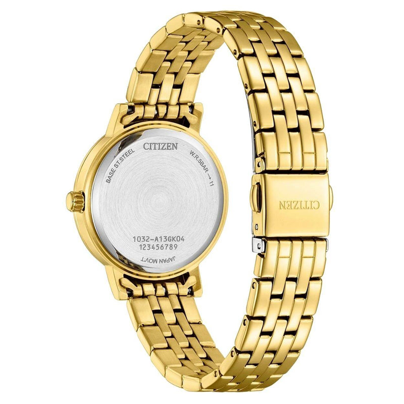 Citizen Elegant EL3102-50D analog damklocka med vit urtavla och armband i rostfritt stål
