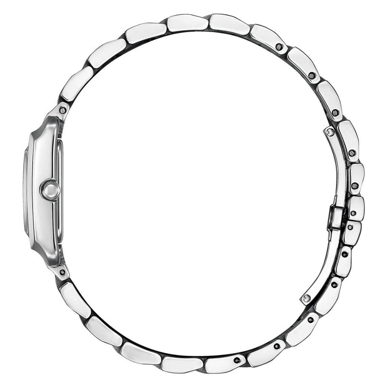 Citizen L Eco-Drive EW5600-87D analog damklocka med vit urtavla och armband i rostfritt stål