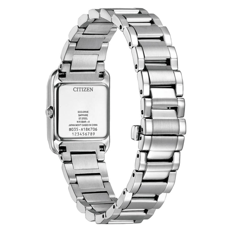 Citizen L Eco-Drive EW5600-87D analog damklocka med vit urtavla och armband i rostfritt stål