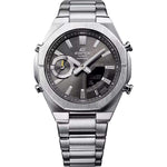 Casio Edifice ECB-S10D-8AEF analog herrklocka med grå urtavla och armband i rostfritt stål