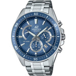 Casio Edifice EFR-552D-2AVUEF analog herrklocka med blå urtavla och armband i rostfritt stål