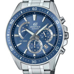 Casio Edifice EFR-552D-2AVUEF analog herrklocka med blå urtavla och armband i rostfritt stål