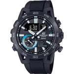 Casio Edifice SOSPENSIONE ECB-40PB-1AEF ana-digi herrklocka med svart urtavla och armband i resin
