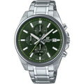 Casio Edifice Chronograph EFV-610D-3CVUEF analog herrklocka med grön urtavla och armband i rostfritt stål