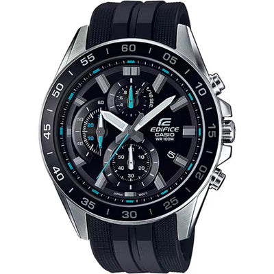 Casio Edifice EFV-550P-1AVUEF analog herrklocka med svart urtavla och armband i gummi