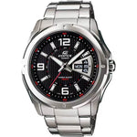 Casio Edifice EF-129D-1AVEF analog herrklocka med svart urtavla och armband i rostfritt stål