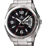 Casio Edifice EF-129D-1AVEF analog herrklocka med svart urtavla och armband i rostfritt stål