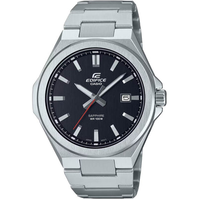 Casio Edifice EFB-108D-1AVUEF analog herrklocka med grå urtavla och armband i rostfritt stål