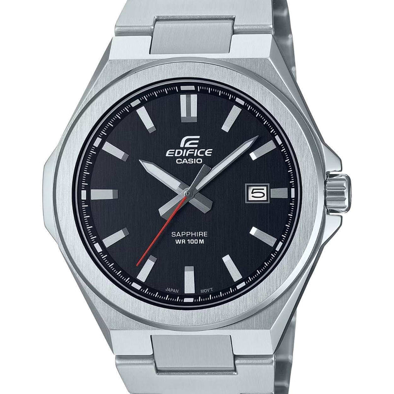 Casio Edifice EFB-108D-1AVUEF analog herrklocka med grå urtavla och armband i rostfritt stål