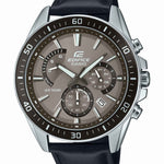 Casio Edifice EFR-552L-5AVUEF analog herrklocka med brun urtavla och armband i läder