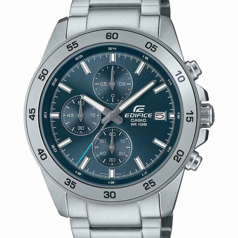 Casio Edifice Chronograph EFR-526D-2AVUEF analog herrklocka med blå urtavla och armband i rostfritt stål