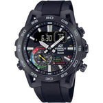 Casio Edifice Sospensione ECB-40MP-1AEF ana-digi herrklocka med svart urtavla och armband i resin
