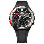 Casio Edifice ECB-2200P-1AEF analog herrklocka med svart urtavla och armband i resin