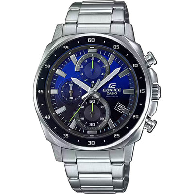 Casio Edifice EFV-600D-2AVUEF analog herrklocka med blå urtavla och armband i rostfritt stål