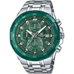 Casio Edifice Chronograph EFR-539DE-3AVUEF analog herrklocka med grön urtavla och armband i rostfritt stål