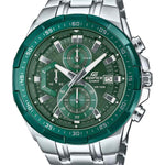 Casio Edifice Chronograph EFR-539DE-3AVUEF analog herrklocka med grön urtavla och armband i rostfritt stål