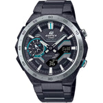 Casio Edifice Windflow ECB-2200DD-1AEF analog herrklocka med svart urtavla och armband i rostfritt stål