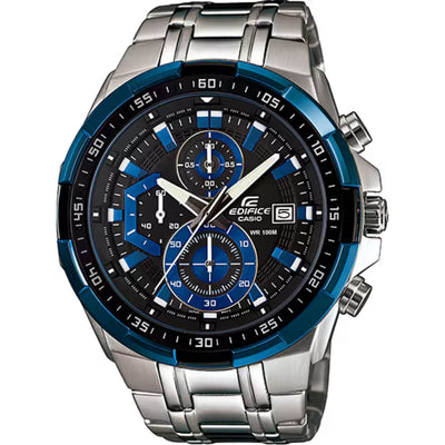 Casio Edifice Chronograph EFR-539D-1A2VUEF analog herrklocka med flerfärgad urtavla och armband i rostfritt stål
