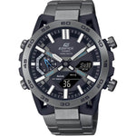 Casio Edifice ECB-2000DC-1AEF analog herrklocka med svart urtavla och armband i rostfritt stål