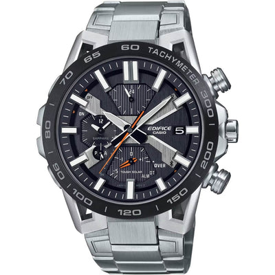 Casio Edifice EQB-2000DB-1AER analog herrklocka med svart urtavla och armband i rostfritt stål