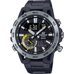 Casio Edifice ECB-40DC-1AEF ana-digi herrklocka med svart urtavla och armband i rostfritt stål