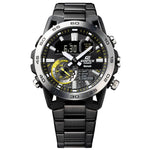 Casio Edifice ECB-40DC-1AEF ana-digi herrklocka med svart urtavla och armband i rostfritt stål