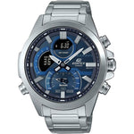 Casio Edifice ECB-30D-2AEF ana-digi herrklocka med blå urtavla och armband i rostfritt stål