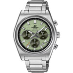 Casio Edifice Chronograph EFB-730D-3AVUEF analog herrklocka med grön urtavla och armband i rostfritt stål
