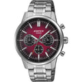 Casio Edifice Chronograph EFR-575D-4AEF analog herrklocka med rött urtavla och armband i rostfritt stål