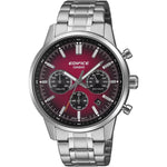 Casio Edifice Chronograph EFR-575D-4AEF analog herrklocka med rött urtavla och armband i rostfritt stål