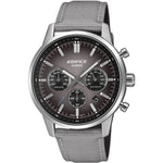 Casio Edifice EFR-575C-8AEF analog herrklocka med grå urtavla och armband i läder