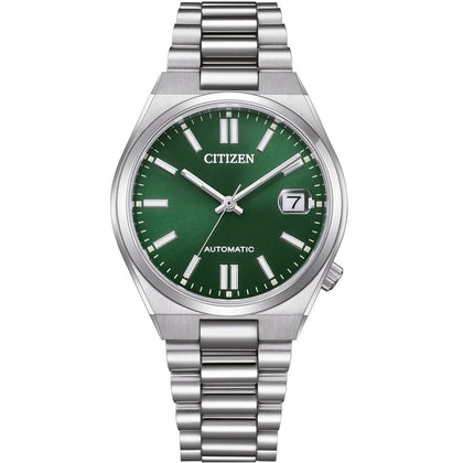 Citizen Tsuyosa Automatic NJ0200-50X analog unisexklocka med grön urtavla och armband i rostfritt stål