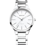 Bering Titanium 15630-704 analog damklocka med vit urtavla och armband i titan