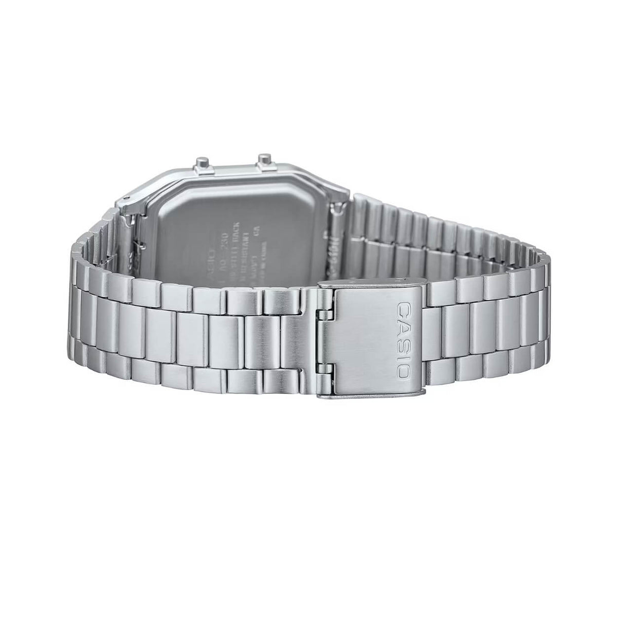 Casio Vintage AQ-230A-7AMQYES analog unisexklocka med silver urtavla och armband i rostfritt stål
