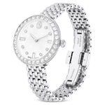 Swarovski Matrix Tennis 7-Link 5673022 analog damklocka med silver urtavla och armband i rostfritt stål