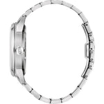 Bulova Sutton 96B491 analog herrklocka med vit urtavla och armband i rostfritt stål