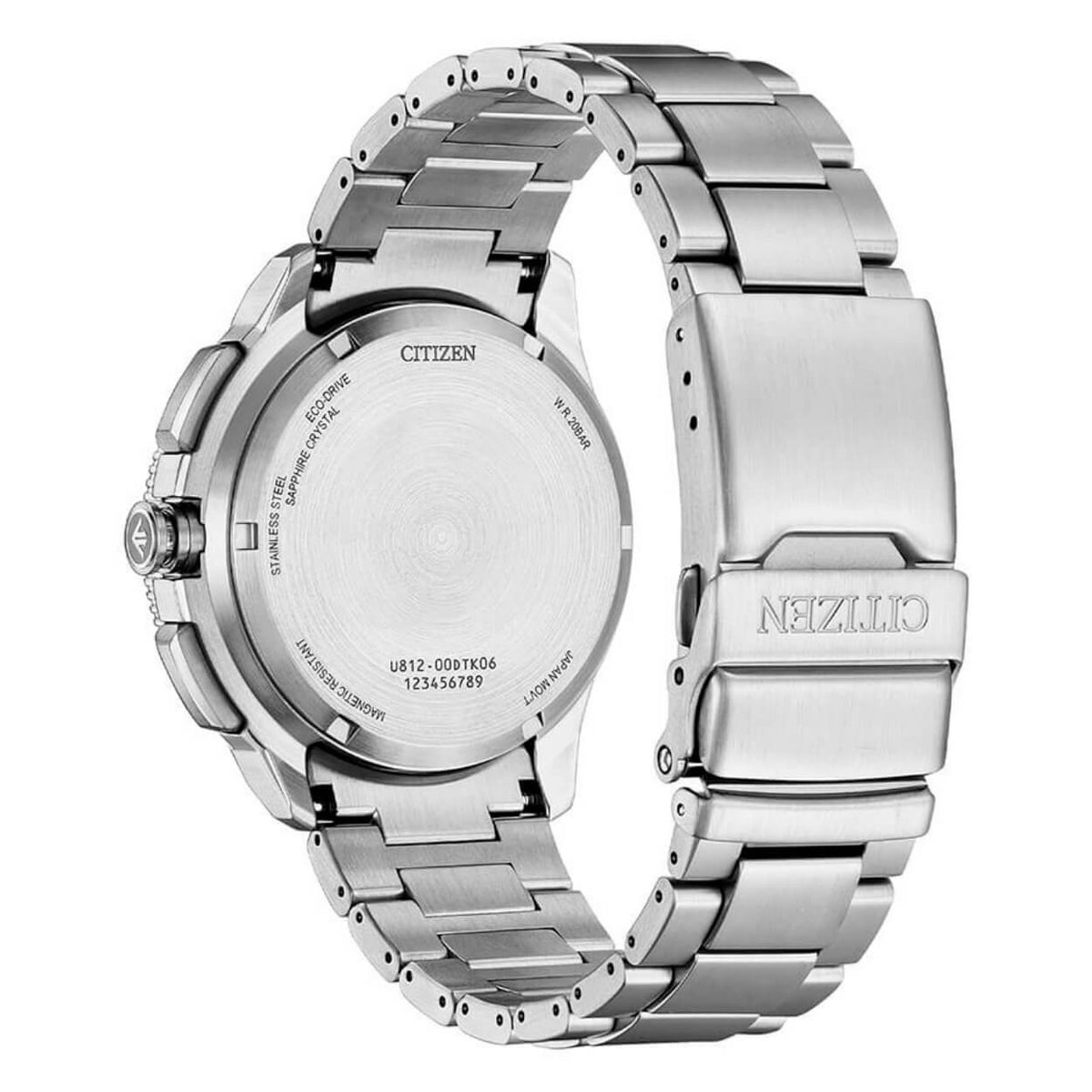 Citizen Promaster Wave Tracker JV3006-50L analog herrklocka med blå urtavla och armband i rostfritt stål