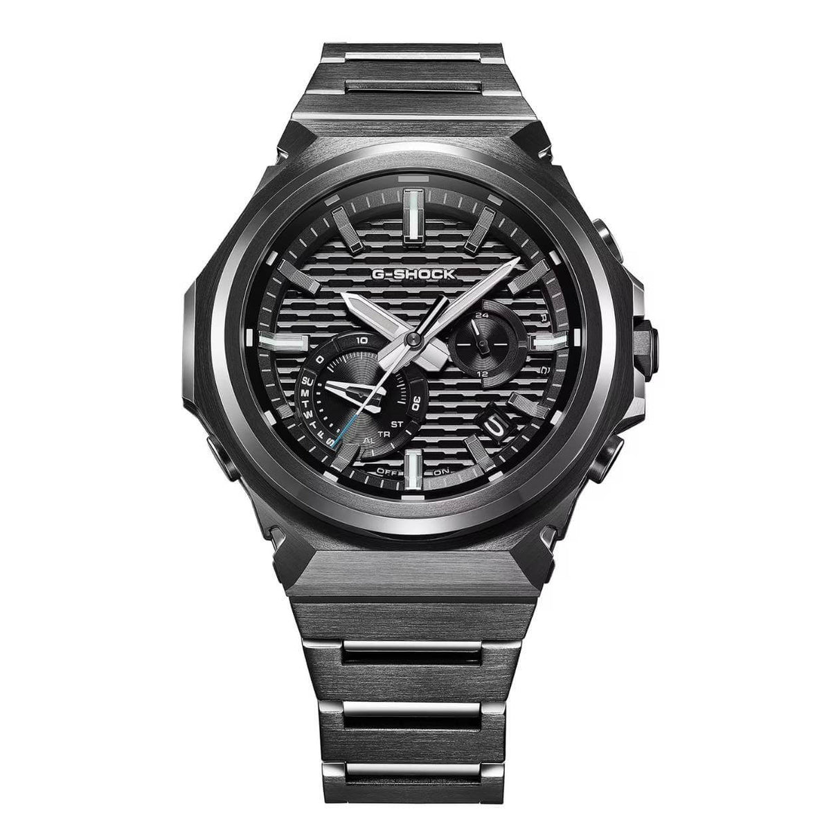 Casio G-Shock G-Steel GST-B1000BD-1AER analog herrklocka med svart urtavla och armband i rostfritt stål