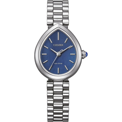 Citizen L Rainell EM1201-52L analog damklocka med blå urtavla och armband i rostfritt stål
